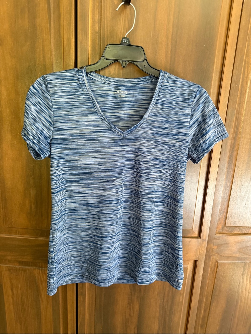 bcg Blue Space-Dye V-Neck Short Sleeve Tee